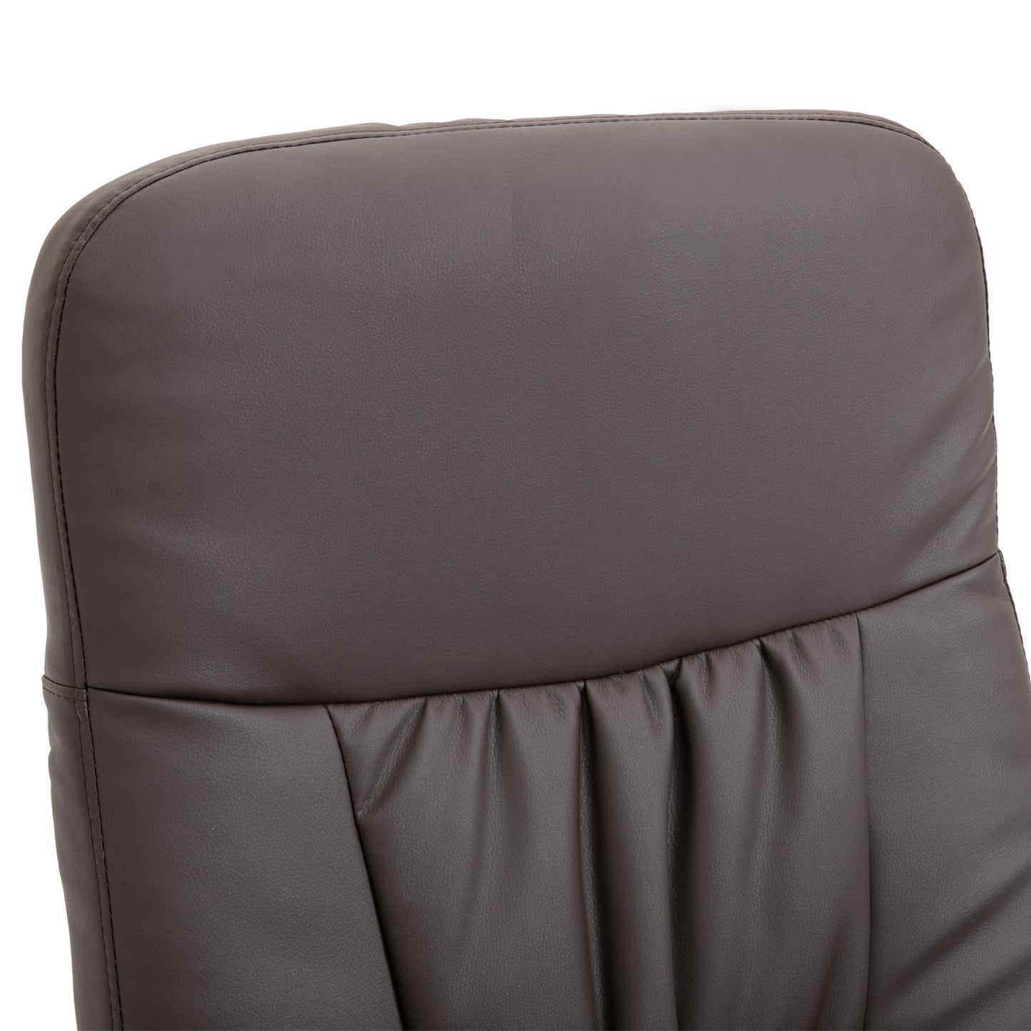 2-delige Loungestoelset – Relaxstoel – Fauteuil – Loungezetel – Stoel Met Voetenbank – Verstelbare Hoogte – Kantelbare Rugleuning – Bruine Bekleding