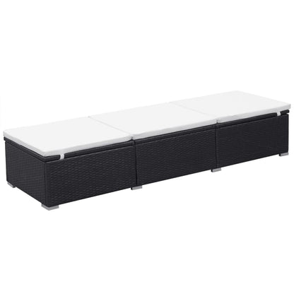 2-Zits Verstelbare Ligstoelen – Tuinstoelen – Ligbed - Lounge Stoelen – Poly Rattan Stoelen – Stalen Frame – Afneembare Kussens