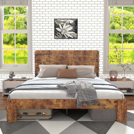 Modern Bedframe – Tweepersoonsbed – Slaapkamermeubel – Bedframe Metaal – Bed 160x200 cm – Stijlvol Hoog Hoofdbord – Stevig Metalen Frame