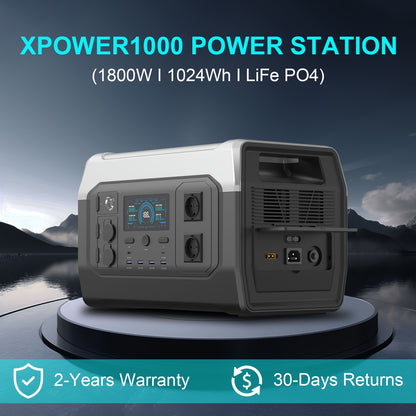 Draagbare Power Station – Portable Generator – Mobiele Stroomvoorziening – Noodstroom – 1024 Wh LiFePO4 Batterij – 1800 Watt Piekvermogen