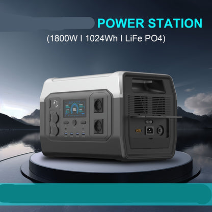 XP1000 Generator – Draagbare Generator – Powerbank – Noodstroom – Zonne-energie Generator – 1800W Lithium Batterij – Inclusief 100W Zonnepaneel