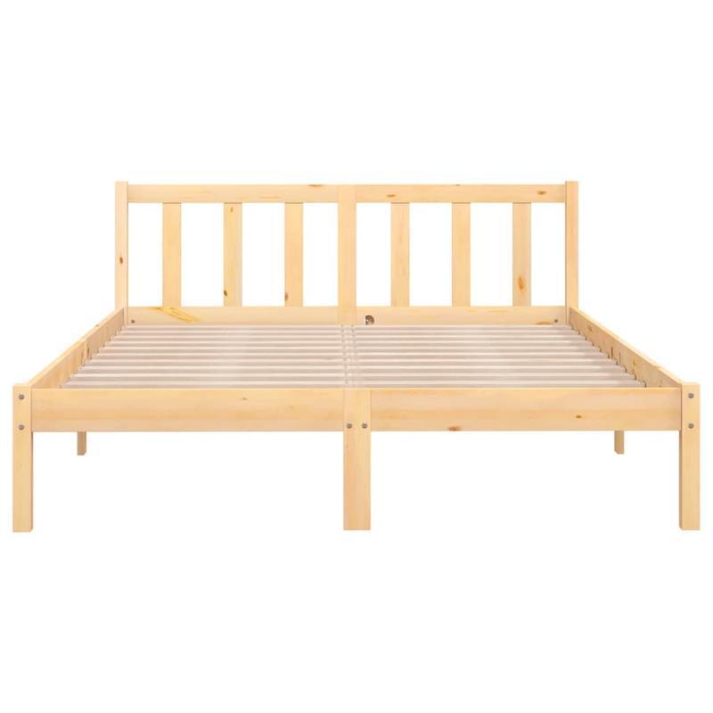 Modern Minimalist Small Double Bed Frame - Heavy-Duty Hardwood Construction, Easy Assembly, Space-Saving Design for Studios, Guest Rooms, Compact Living Spaces - Durable Wooden Furniture, Studio Bedding Solution, Contemporary