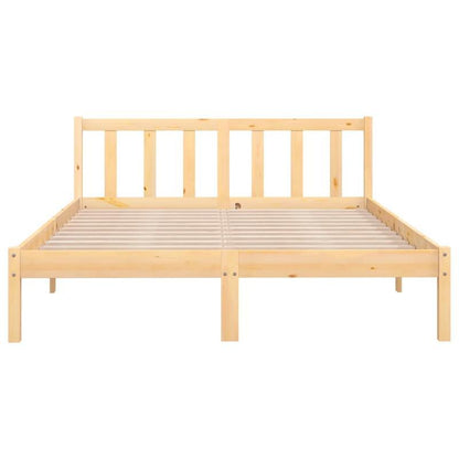 Modern Minimalist Small Double Bed Frame - Heavy-Duty Hardwood Construction, Easy Assembly, Space-Saving Design for Studios, Guest Rooms, Compact Living Spaces - Durable Wooden Furniture, Studio Bedding Solution, Contemporary