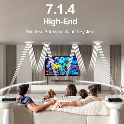 Soundbar – Home Theater Systeem – Surround Speakers – Draadloze Subwoofer – Dolby Atmos – 7.1.4 Kanaals – 740W Vermogen – 20,32 cm Draadloze Subwoofer