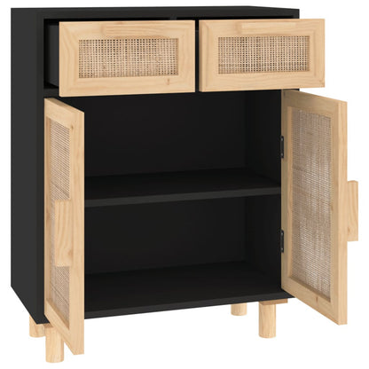 Dressoir – Opbergkast – Ladekast – Wandkast – Tv-meubel – Massief Den – Natuurlijk Rotan Accenten – Compact 60,96x30,48x74,93 cm