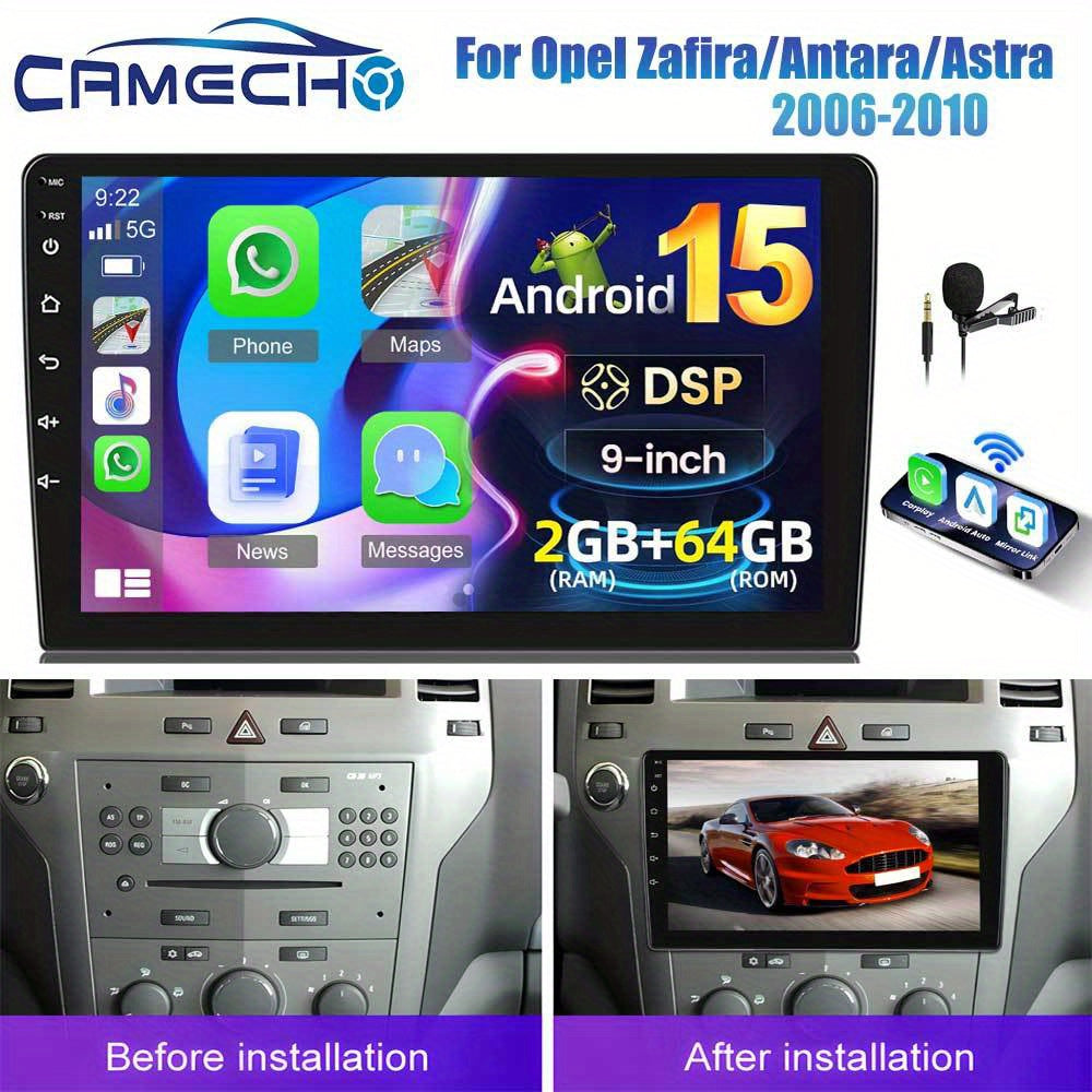 Autoradio – Multimedia Radio – Car Stereo – 2 DIN Radio – Android Radio – 6,2 Inch Touchscreen – Wireless CarPlay & AHD Achteruitrijcamera