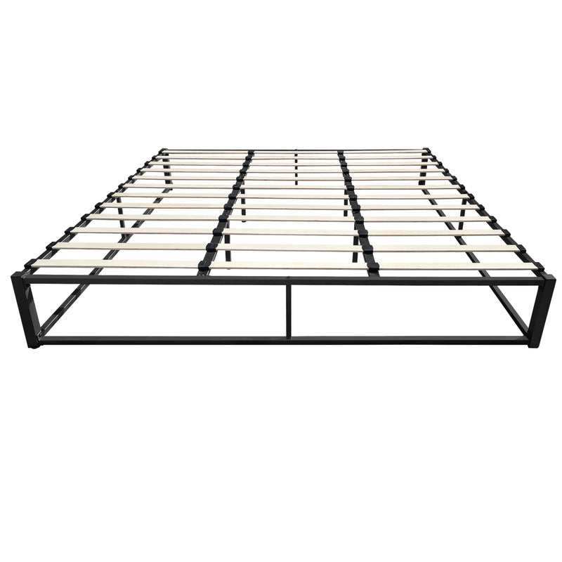 Bedframe – Metalen Bed – Bedframe Met Lattenbodem – Stabiel Bed – Tweepersoonsbed – Zwart – Stevig Gecoat Staal – Onderhoudsvriendelijk