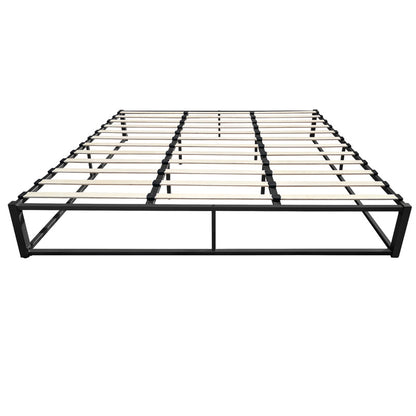Bedframe – Metalen Bed – Bedframe Met Lattenbodem – Stabiel Bed – Tweepersoonsbed – Zwart – Stevig Gecoat Staal – Onderhoudsvriendelijk