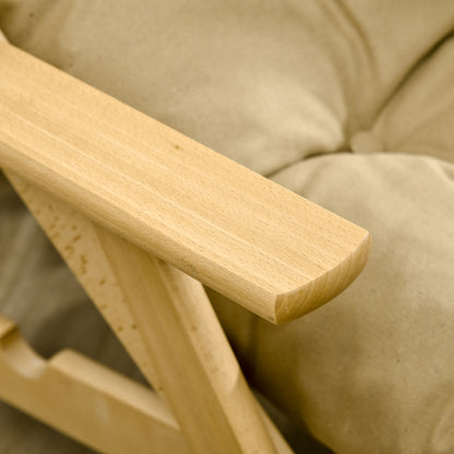 Inklapbare Stoel – Opvouwbare Stoel – Klapstoel – Eetkamerstoel – Loungestoel – Beukenhouten Frame – Verstelbare Rugleuning 3-standen – Zachte Afneembare Bekleding Bruin