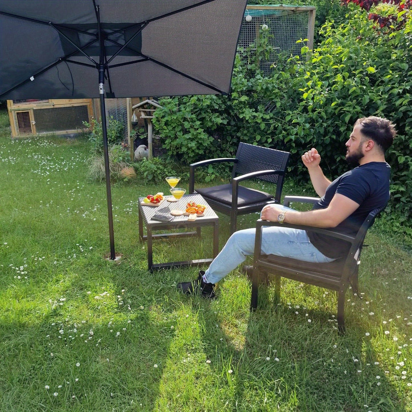 Balkonset – Tuinmeubelset – Bistroset – Loungeset – Balkonmeubels – Polyrattan – Weerbestendig – Inclusief Zitkussens