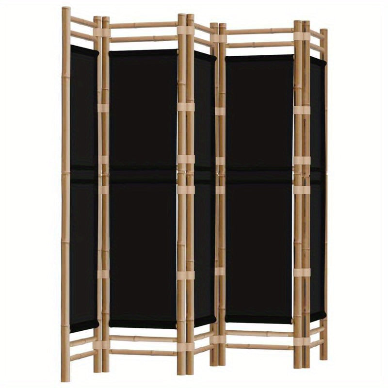 Kamerscherm 5-panelen inklapbaar 200cm bamboe en canvas, Office Partition, Privacy Screen, Minimalist Decor, Stylish Partition, Canvas Panel, Folding Screen, Portable Partition, Apartment Dwellers