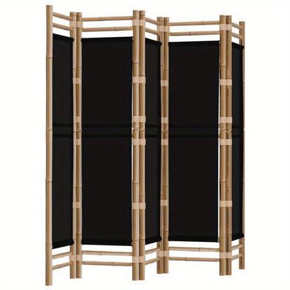 Kamerscherm 5-panelen inklapbaar 200cm bamboe en canvas, Office Partition, Privacy Screen, Minimalist Decor, Stylish Partition, Canvas Panel, Folding Screen, Portable Partition, Apartment Dwellers
