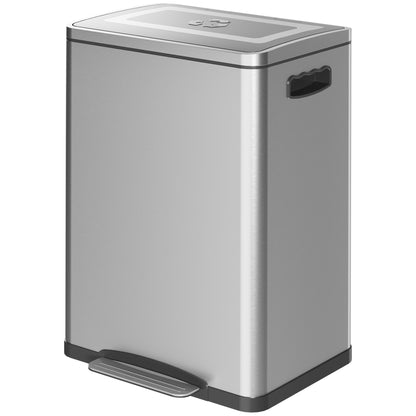 Prullenbak – Afvalbak – Pedaalemmer – Afvalemmer – Vuilnisbak – RVS 2x20 Liter – Voetpedaal Bedienbaar – Fingerprint Resistant