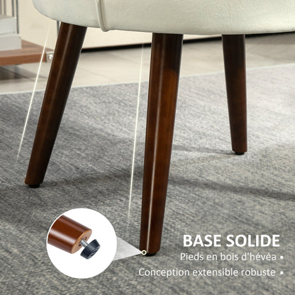 Kuipstoel – Fauteuil – Velvet Stoel – Loungestoel – Designstoel – Velvet-look Bekleding – Houten Hevea Poten – 66x66x78,5 cm – Comfortabel & Stijlvol