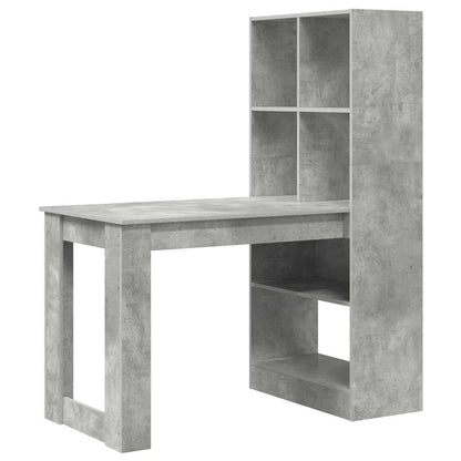 Bureau – Werkplek, Bureautafel, Studiemöbel, Computerbureau – Concrete Grijs – Krasbestendig Hout – Met Opbergruimte