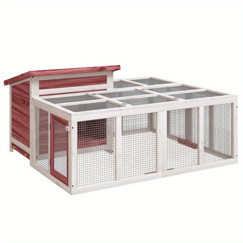 Konijnenhok – Konijnenren – Konijnenkooi – Knaagdierenverblijf – Buitenhok – Massief Grenenhout – 144x123x67,5 cm – Weerbestendig – Afneembaar