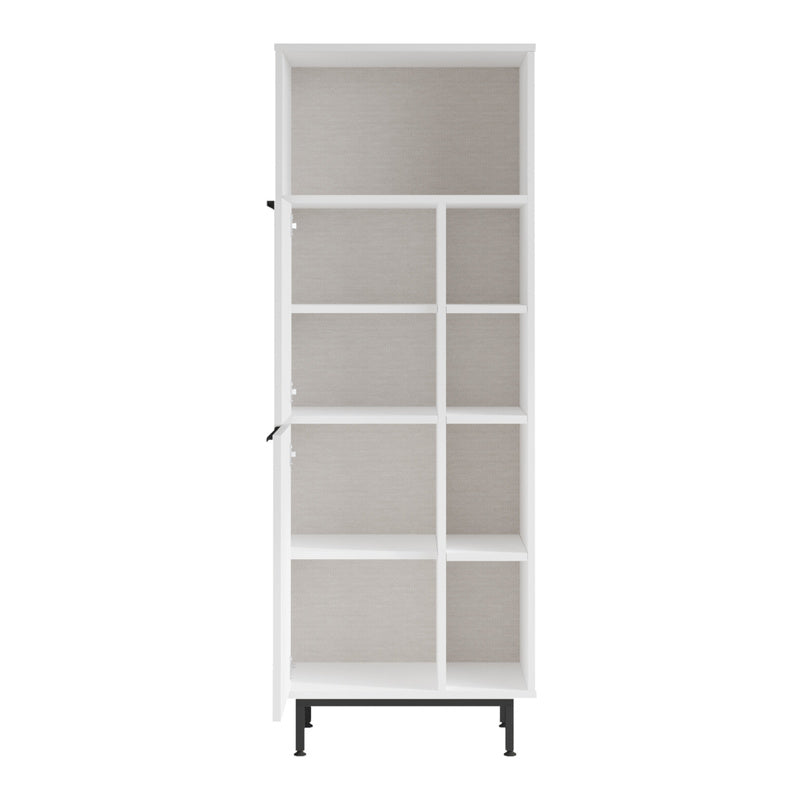 Keukenkast – Opbergkast – Dressoir – Kast – Meubel – Wit – 162x60x36 cm – Stevig Met Metalen Poten – Veel Opbergruimte Met 2 Deuren En Open Vakken