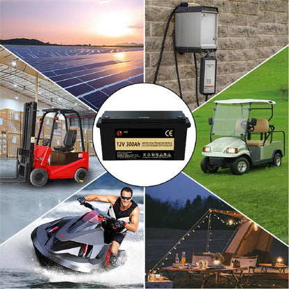 Lithium Accu – LiFePO4 Batterij – Li-Ion Accu – Camper Accu – Off-Grid Accu – 12V 300Ah – 4000+ Levenscycli – Ingebouwde 100A BMS