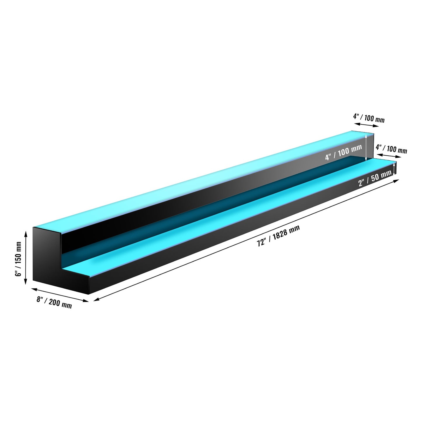 Verlichte Flesdisplay – LED Flessenrek – Acryl Barrek – Bar Display – Drankrek – 182,8 cm – Afstandsbediening – USB & Stopcontact