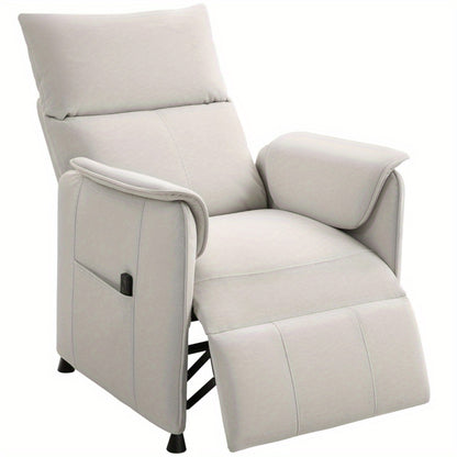 Loungestoel – Relaxstoel – Zitzak – Fauteuil – Relaxfauteuil – Crème Kunstfluweel – Verstelbare Ligstand – Memoryfunctie Met Geruisloze Bediening