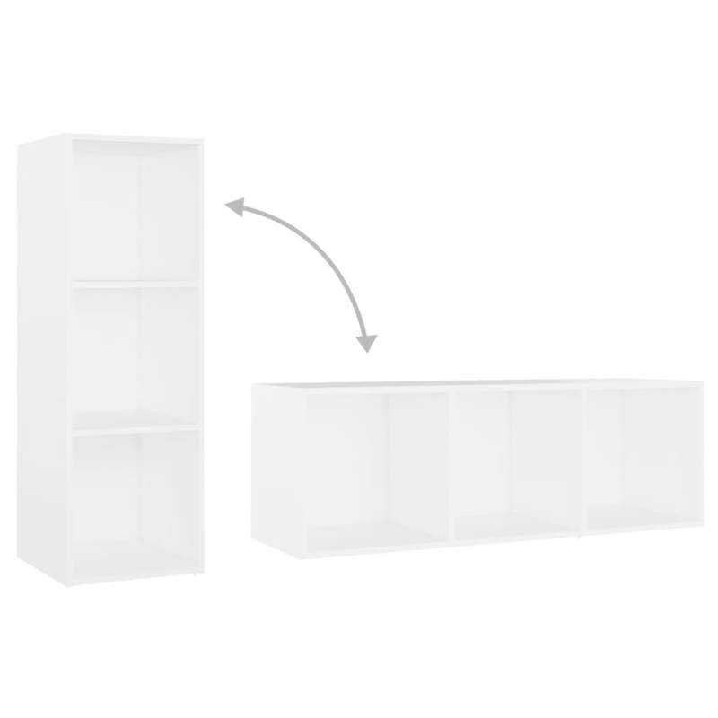 2pcs White Modern Minimalist Floating TV Stand with Storage Shelves - Heavy-Duty Hardwood Construction, Space-Saving Wall-Mounted Design, 68.58cm Height, 3.2 Cu Ft Capacity, Easy Assembly for Flat-Screen TVs, Media Consoles &