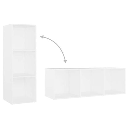 2pcs White Modern Minimalist Floating TV Stand with Storage Shelves - Heavy-Duty Hardwood Construction, Space-Saving Wall-Mounted Design, 68.58cm Height, 3.2 Cu Ft Capacity, Easy Assembly for Flat-Screen TVs, Media Consoles &