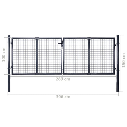 Tuinpoort – Tuinhek – Tuindeur – Erfafscheiding – Gaaspaneel – 100 cm Breed – Gegalvaniseerd Staal – Roestbestendig