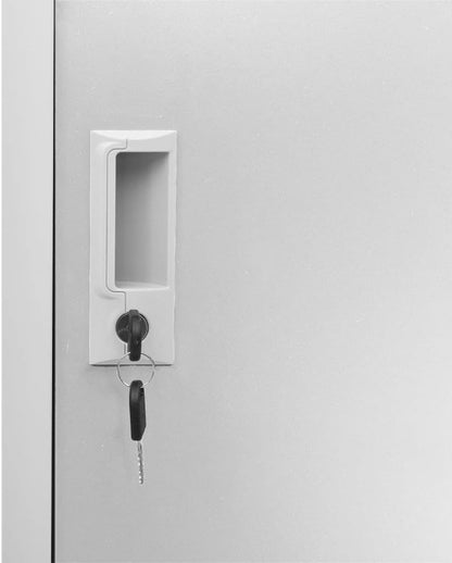 Steel Locker Cabinet Light Grey 90x45x92.5cm Metal Office Storage Cabinet - QUORE