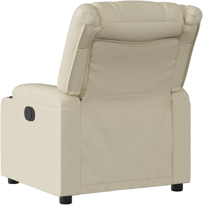 Relaxstoel – Elektrische Relaxstoel – Tv-Stoel – Ligstoel – Fauteuil – Crèmekleur – Kunstleer – Elektrisch Kantelsysteem – Maximaal 135 Graden Ligfunctie