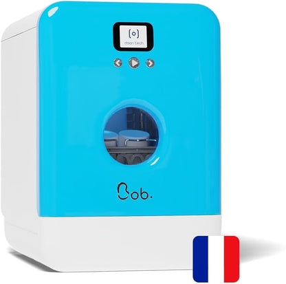 Bob - Compact Dishwasher - Daily Dishware for 3 People - Built-in Dishwasher - Freestanding, Integrated Tank, Portable - White (Maya Blue)
