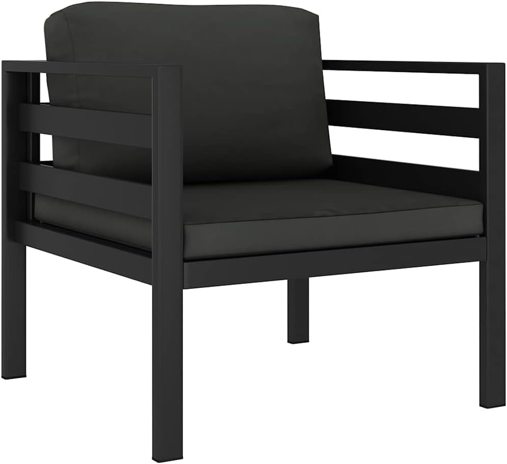 vidaXL Single Seat Sofa with Cushions Single Seat Sofa Sofa Furniture Seating Sofa Single Sofa Lounge Sofa Garden Bench Seating Sofa Aluminium Anthracite - QUORE