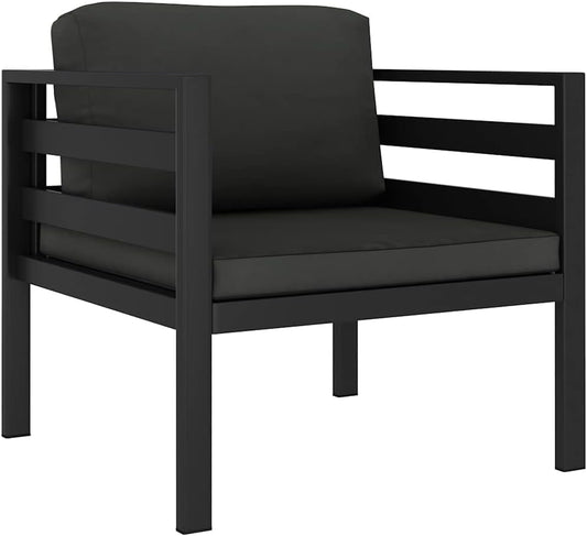 vidaXL Single Seat Sofa with Cushions Single Seat Sofa Sofa Furniture Seating Sofa Single Sofa Lounge Sofa Garden Bench Seating Sofa Aluminium Anthracite - QUORE