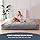 MAXYOYO Zitzakbed, om te zetten van zitzak naar bed, schuimstofbank met ruige overtrek en pluizige vulling, voor volwassenen, jongeren, gasten (grijs, tweepersoonsbed)