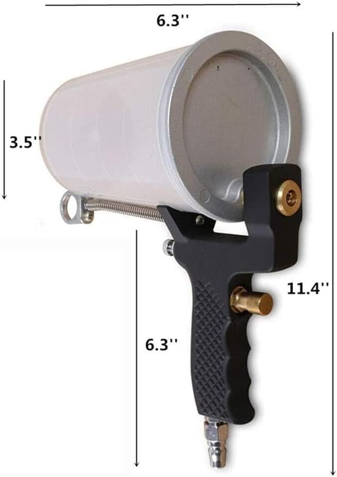 Gelcoat Spuitpistool – Luchtspuitpistool – Handheld Spuitpistool – Gelcoat Spraygun – Doe-het-zelf Spuitpistool – Variabele Trigger – 3 mm Messing Mondstuk – 2 x 1000 ml Kunststof Kruik