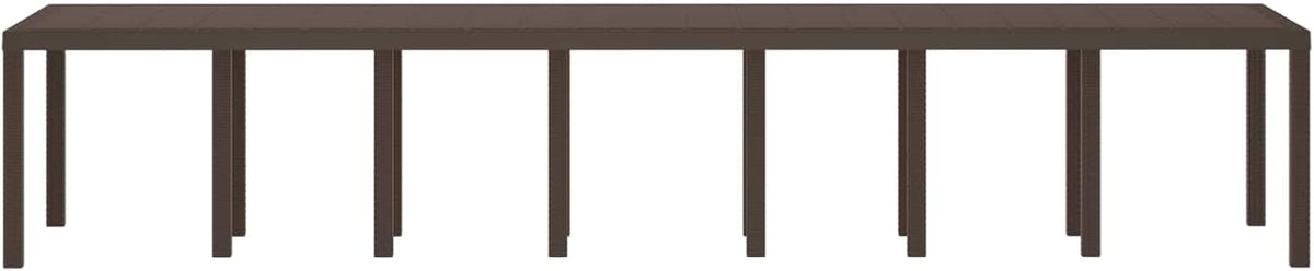 Tuinstafel – Eettafel – Buitenmeubel – Tuinmeubel – Terrastafel – Rechthoekig Design – Weerbestendig Poly Rattan – Stevig Stalen Frame – 400 x 100 cm