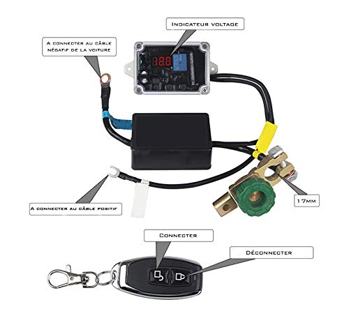Mota Accuscheidingsschakelaar voor auto, universeel, automatisch, met afstandsbediening