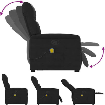 vidaXL Stand up massage chair adjustable microfibre fabric black