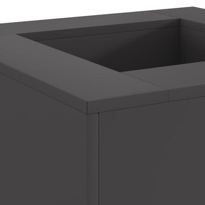 Heavy-Duty Metal Fire Pit - Outdoor Fireplace with Built-in Lighter, 60x60x30cm Rectangular Fire Pit for Patio, Deck, Backyard, Fire Pit for Camping