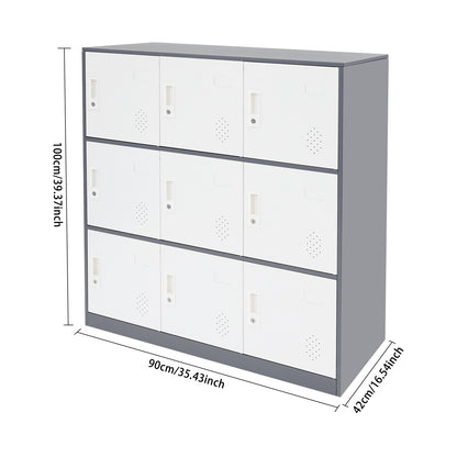 Heavy-Duty Lockable Office Cabinet with Card Slots - Large Storage Organizer, Heavy-Duty Steel Construction, Freestanding Floor Cabinet for Home, Office, School, or Business - Easy Assembly, No Power Needed, Modern Workspace