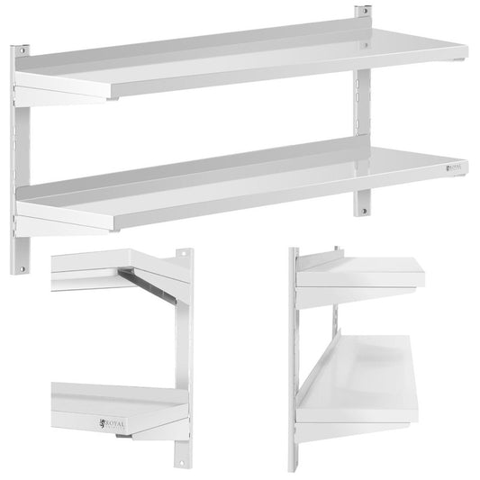 Wall-Mounted Gastronomic Double Shelf with STAL 120 X 40 Cm Adjustment
