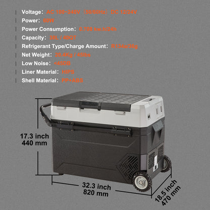 Koel- En Vrieskast – Compacte Koelbox – 12V Koelkast – Mobiele Koelvrieskast – Snel Koelen – Stil En Energiezuinig