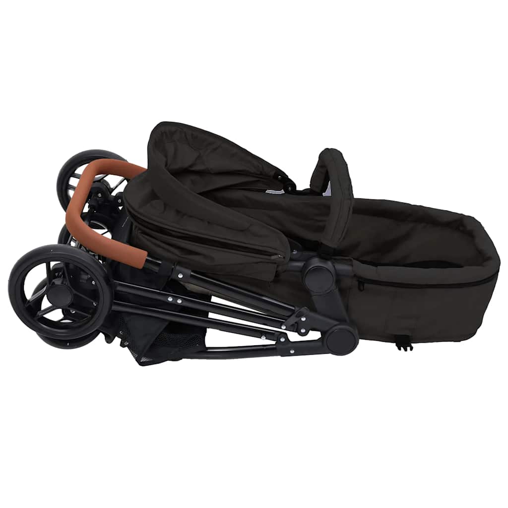 Kinderwagen – Buggy – Reiswieg – Babywagen – 3-in-1 Kinderwagen Anthraciet – Stalen Frame – 5-Punts Veiligheidsharnas