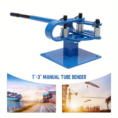 Manuele Buizenbuiger – Buizenbuiger – Pijpenbuiger – Buigtool – Buisvormer – Robuust Metalen Ontwerp – 7 Buigschijven 25-75 mm – Compact Blauw