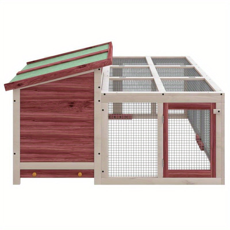 Konijnenhok – Konijnenren – Konijnenkooi – Knaagdierenverblijf – Buitenhok – Massief Grenenhout – 144x123x67,5 cm – Weerbestendig – Afneembaar