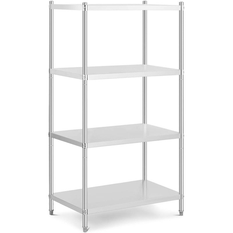 Metaalstelling – Magazijnrek – Opbergrek – Stellingkast – Legbordstelling – Roestvrij Staal – Laadvermogen 200 kg – Afmeting 100x60x180 cm