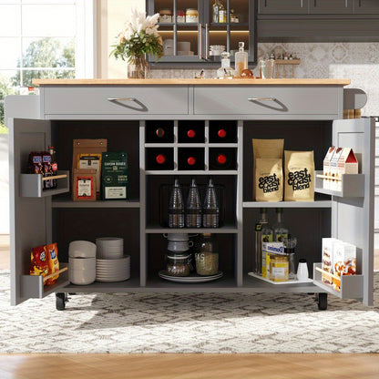 Dressoir – Sideboard – Keukeneiland – Opbergkast – Serveerwagen – Grijs – Compact 102x45x92 cm – Duurzaam, Onderhoudsvriendelijk Materiaal