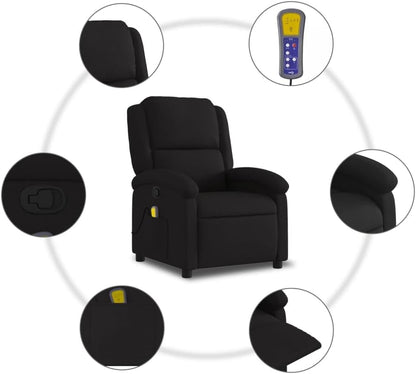 Massagestoel – Relaxstoel – Stoel Met Massage – Verstelbare Fauteuil – Zwarte Stoel – Met 6 Massagepunten – Verstelbaar Tot 135 Graden