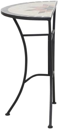 Siena Garden Tafel Stella, 35,5 x 70 x 71,5 cm, frame: staal, gepoedercoat in mat zwart, oppervlak: mozaïek, tafelblad: keramiek
