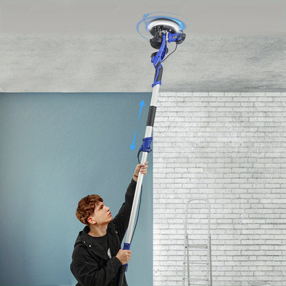 Handmatig Schuur Systeem Gipsplaat Schuurmachine Schuurpad Telescoopsteel Stofafzuiging – Aluminium Legering Frame – Verstelbare Lengte 1,2-2,2m Sapphire Blauw
