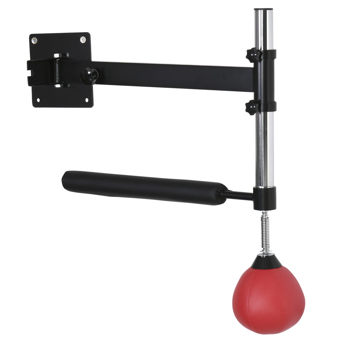 Speedbal – Reflexbal – Bokstrainer – Muurbevestigde Ball – Speedbal Set Rood – Hoogte Verstelbaar – Stevig IJzeren Frame